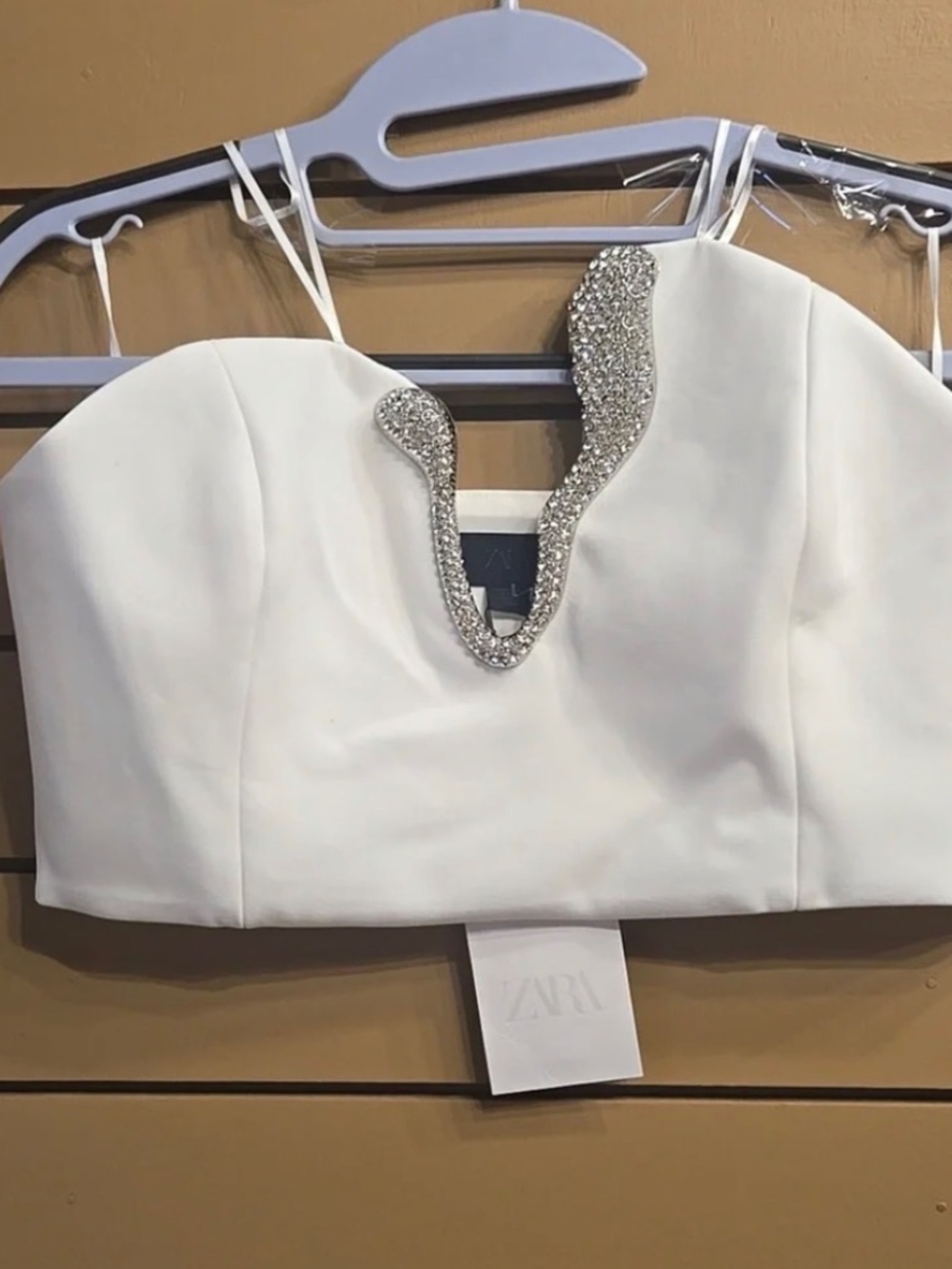 Zara JEWEL CROP TOP Size Medium - Picture 2 of 4